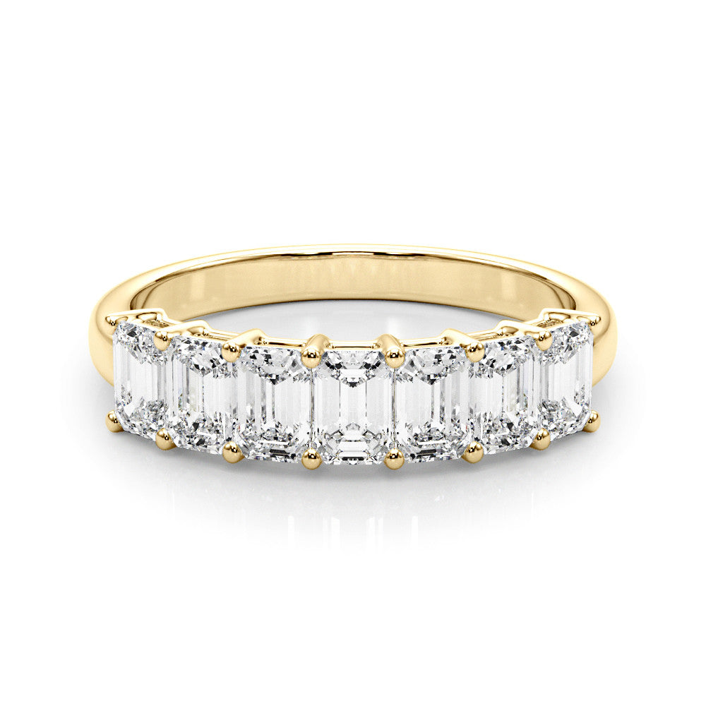 Seven Stone 2.0 ct. Emerald Cut Diamond Wedding Ring-VIRABYANI